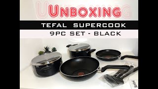 Unboxing  Tefal Supercook NonStick 9pc Set Black [upl. by Decca]