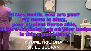 Prometric CNA BedPan Skill stoneacademyplus [upl. by Sydney]