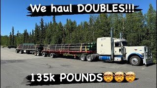 Trucking in AlaskaHauling DoublesGrossing 135k pounds [upl. by Aicile]