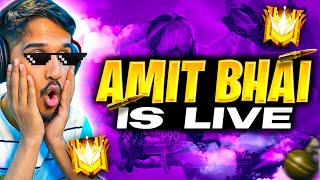 Free Fire Live Rank Push To Grandmaster With AmitBhai [upl. by Jain]