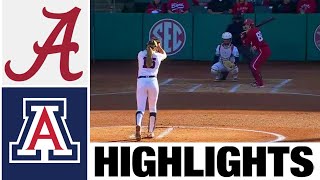 11 Alabama vs 21 Arizona Highlights  2024 College Softball  Softball Highlights [upl. by Det]