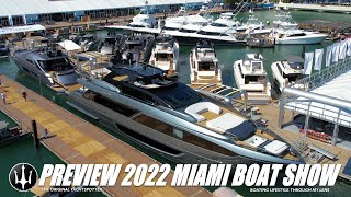 DISCOVER BOATING MIAMI INTERNATIONAL BOAT SHOW 2022  PREVIEW THE STAGING YACHTSPOTTER MIAMI [upl. by Ciel490]