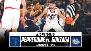 Pepperdine vs No 1 Gonzaga Basketball Highlights 201920  Stadium [upl. by Arlee]