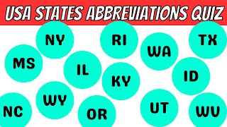 Guess The USA States from Abbreviations  US States Abbreviations Quiz [upl. by Ecirtam]