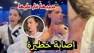 اصابة لين محمد في سيارة لانا خافت محمود غار على بيسان 😲 [upl. by Anita]