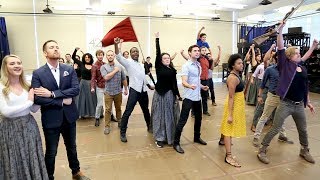 Watch Nick Cartell amp the Cast of Les Miserables Raise the Flag in Rehearsal [upl. by Knah702]