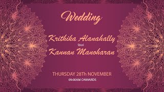 Krithika Alanahally  Kannan Manoharan  The Wedding ceremony [upl. by Goss]