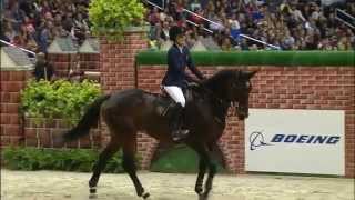 Jessica Springsteen and Lisona Winning the 25000 Puissance at 2014 WIHS [upl. by Fillender737]