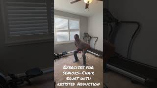 Exercises for SeniorsChair Squat with Resisted Hip Abduction [upl. by Phyl]