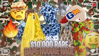 10000 RARE BAPE HOODIE HAUL [upl. by Sire]