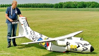 HUGE RC TRANSALL C160 LTG61 SCALE MODEL AIRPLANE FLIGHT DEMONSTRATION  Ragow Germany May 2017 [upl. by Clarissa561]