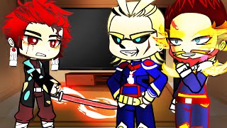 Pro Heroes React To Tanjiro As New Student  MHA  Gacha Club [upl. by Atinyl]