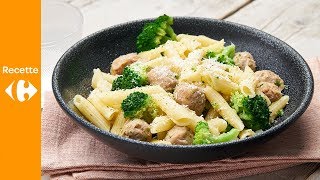 Penne à la saucisse graines de fenouil et brocoli [upl. by Ardnohsed403]