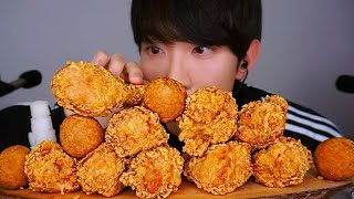 BHC 후라이드 닭다리 치킨 치즈볼 리얼사운드 먹방 ASMR FRIED CHICKEN CHEESE BALLS Social EATING SOUNDS Mukbang Show チキン [upl. by Demaggio]