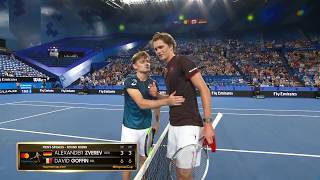 Alexander Zverev v David Goffin highlights RR  Mastercard Hopman Cup 2018 [upl. by Lilla]