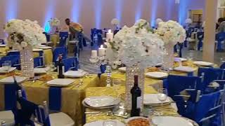 Royal blue gold and ivory wedding decor [upl. by Rybma]