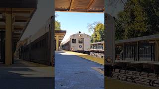 Cool MTA laser train passes Tuckahoe station New York train zug tren railway treinen [upl. by Cassell964]