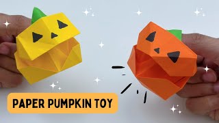 How To Make Paper Halloween PUMPKIN Toy For Kids  Halloween Craft Ideas  Paper Craft  KIDS crafts [upl. by Barker]