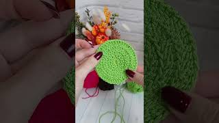 🎄 How to crochet Grinch mini basket crochet tutorialcrochet howtocrochet [upl. by Stoecker]