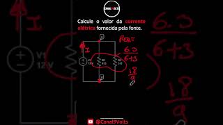 Cálculo de corrente elétrica no circuito paralelo shorts resistor [upl. by Petula]