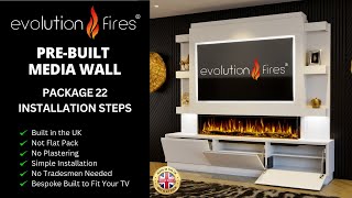 Evolution Fires PreBuilt Media Wall Package 22 Installation Video [upl. by Aniuqaoj391]