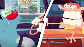 Oggy and the Cockroaches  CRAZY DRIVING S06E37 CARTOON  New Episodes in HD [upl. by Leyameg571]