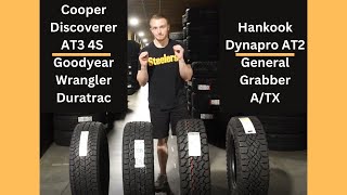 Cooper Discoverer AT3 4S v Hankook Dynapro AT2 v Goodyear Wrangler Duratrac v General Grabber ATX [upl. by Ardnoik]