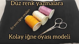 Düz renk siyah yazma üzerine iğne oyaları  kolay iğne oyası modelleri  en yeni iğne oyaları  dıy [upl. by Merilyn]