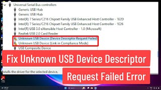 2024 Updated Fix Unknown USB Device Device Descriptor Request Failed Error In Windows 111087 [upl. by Macdougall99]