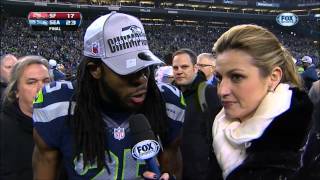 Richard Sherman rips Michael Crabtree in Erin Andrews interview [upl. by Annair573]