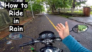 26 How to Ride a Motorcycle in The Rain or On Wet Roads  Bike Sikho in 30 Days  PraksBikersGuide [upl. by Meelas644]