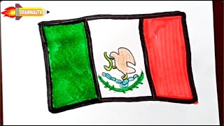 Cómo dibujar la BANDERA DE MEXICO [upl. by Buehler273]