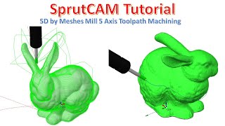 SprutCAM Tutorial 108  5D by Meshes Mill 5 Axis Toopath Machining [upl. by Sissie]