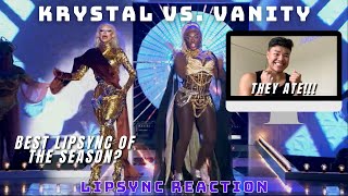 Krystal Versace Vs Vanity Milan Lipsync Reaction Drag Race UKS3 [upl. by Alisan]