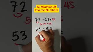 Subtraction of Inverse Numbers Trick shorts maths subtractiontrick subtraction inversenumbers [upl. by Grubb356]