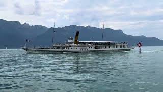 Paddle steamer leaving Vevey Switzerland [upl. by Anatolio302]