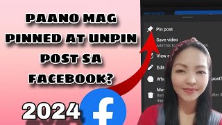 Paano mag pinned at unpin post sa Facebook 2024 [upl. by Croft]