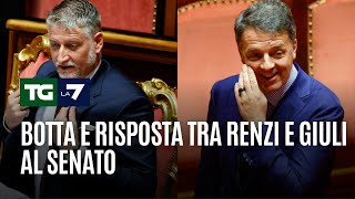 Botta e risposta tra Renzi e Giuli al senato [upl. by Eissel189]