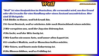 Konjunktion Weil A2B1  Deutsch lernen einfach mit 25 Beispielen [upl. by Mook429]