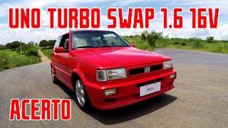 Fiat Uno Turbo Swap 16 16V revisão e acerto  1bar e booster  15bar [upl. by Earleen686]