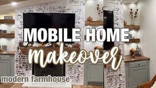 1991 CLAYTON MOBILE HOME MAKEOVER  modern farmhouse living room  mobile home makeover ep39 [upl. by Nylrac]