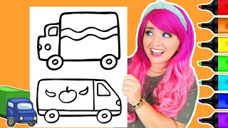 Coloring Trucks amp Vehicles Coloring Page  Ohuhu Art Markers [upl. by Mitchiner]