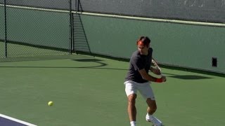 Roger Federer Backhand In Super Slow Motion 4  Indian Wells 2013  BNP Paribas Open [upl. by Annahahs]