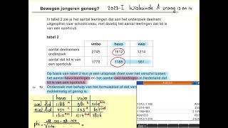 2023I Bewegen jongeren genoeg vraag 13 en 14 Havo wiskunde A [upl. by Eserehc]