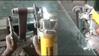 New Glass Polishing Machine  Belt sander grinder Modified With Grinder Machine  bevel [upl. by Benjy509]