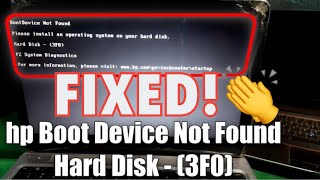 ✔️HP BOOT DEVICE NOT FOUND PROBLEM FIX  HP 3F0 FIX [upl. by Norreht]