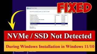 NVMe  SSD Not Detected During Windows Installation in Windows 1110 100 Fixed windows11 [upl. by Jezabel]