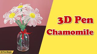 3D Pen drawing – Сhamomile 🌼 🌼 🌼 Flower with 3Doodler  Simple tutorial [upl. by Kilah444]