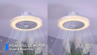 20quot Modern Enclosed MultiSpeed Bladeless Ceiling Fans Installation Guide [upl. by Phyllida]