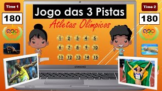 JOGO DAS 3 PISTAS Atletas Olímpicos  Sugestão para aulas online híbridas ou presenciais [upl. by Rebmak]